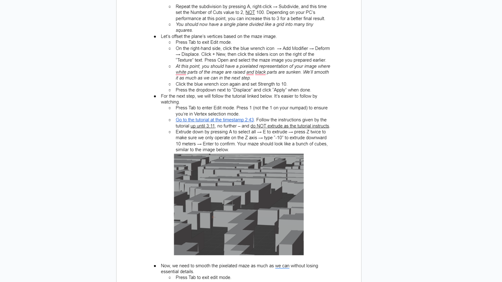 York Maze Workflow